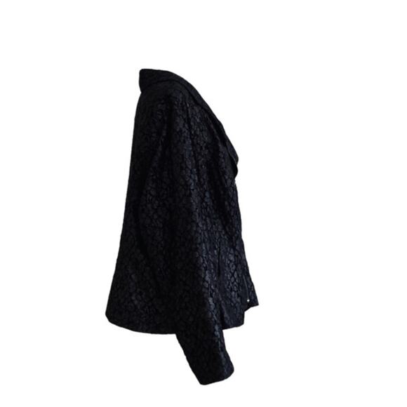 Lane Bryant Blazer Jacket Black Lace Overlay Asymmetrical Zip Coat Woman Size 26 - Picture 6 of 14